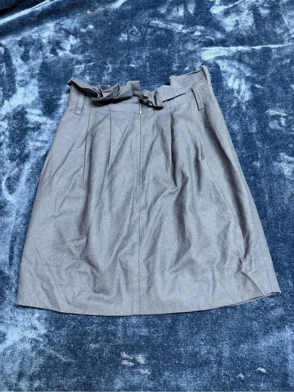 J. Crew navy blue A-Line Skirt with Paperbag Waist wool